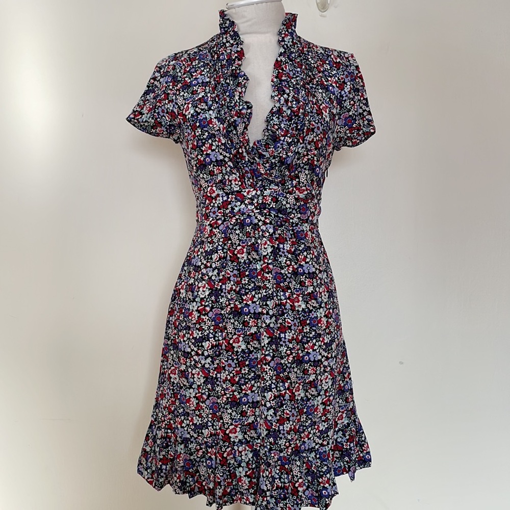 Maje Silk Floral Ruffle Dress - Excellent Condition